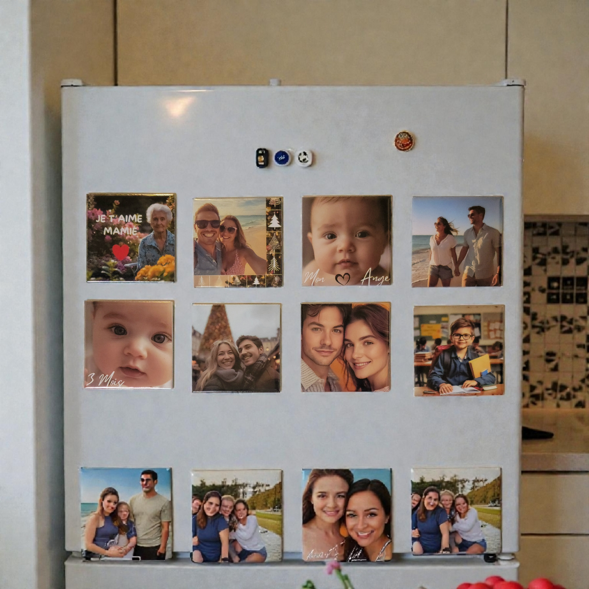   Offrez à vos invités un cadeau original et plein d'émotion, qu'ils garderont précieux.  Optez pour nos aimants 50*50 mm. Élégants, personnalisables et pleins d'émotions.