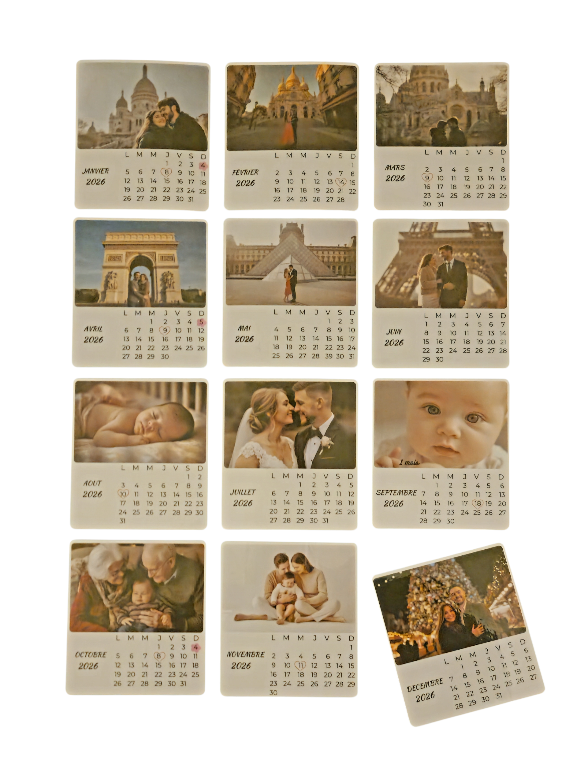 Calendrier magnétique personnalisé Photo 2026